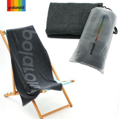 [폴라로이드] 레터링 프리미엄 호텔 바스타올 70cm x 140cm/ 블루